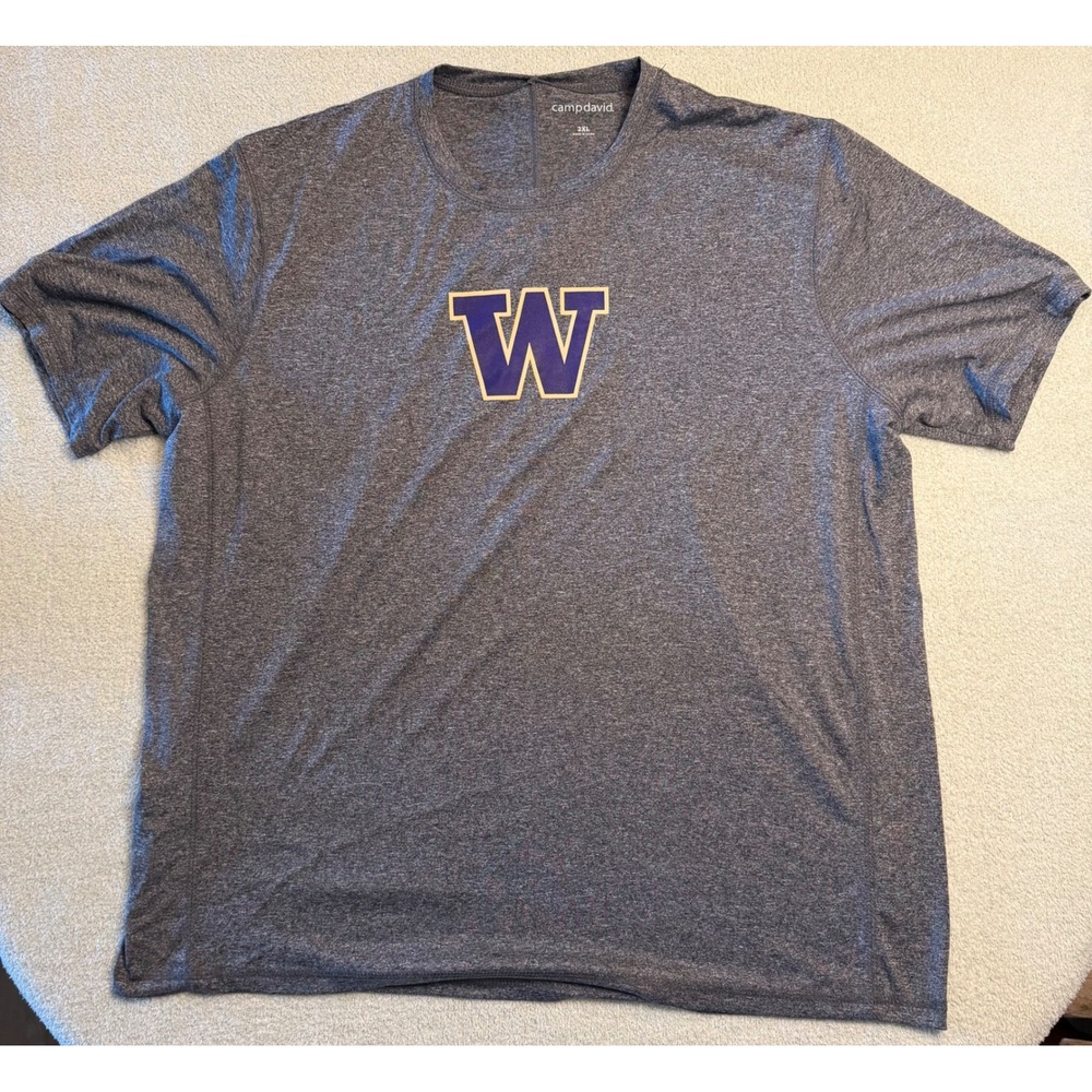 Camp David University of Washington Huskies Shirt Mens 2XL Gray Heather T-Shirt